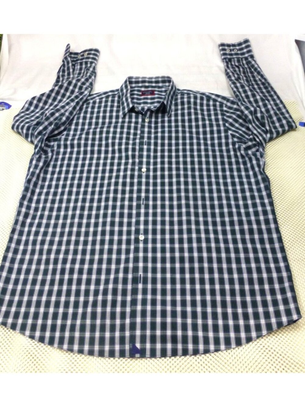 UNTUCKit Truscott WF Mens XX-Large Wrinkle-Free Green Plaid Button-Up Long Sleev
